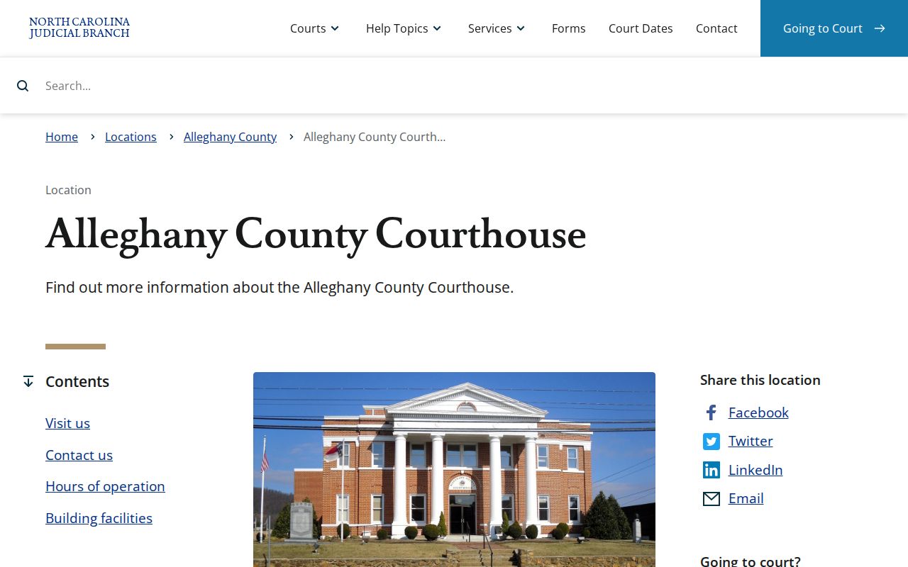 Alleghany County criminal court records courthouse building