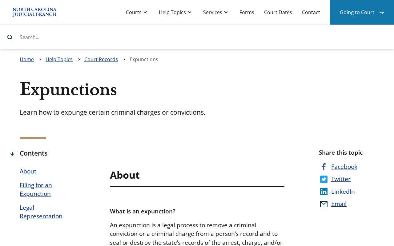 Alleghany County criminal record expunction eligibility resources
