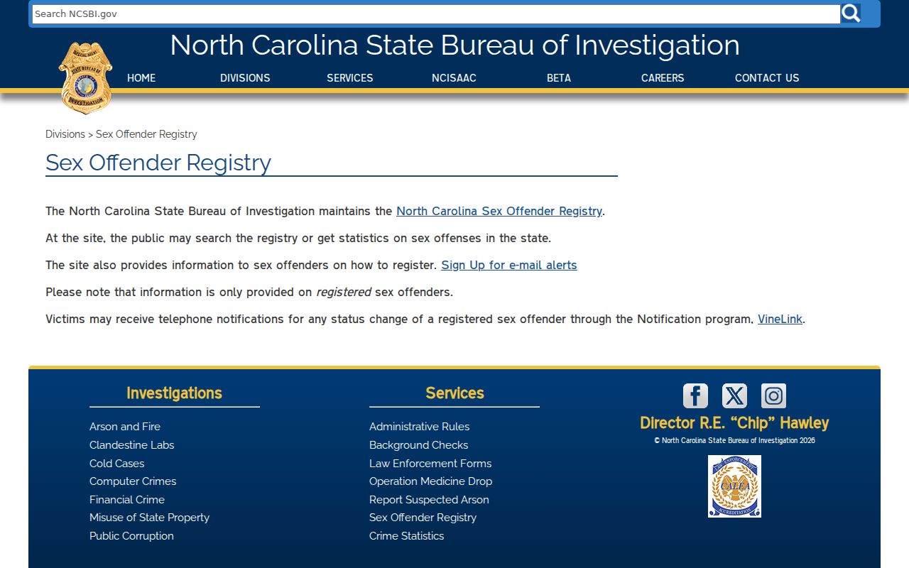 Alleghany County sex offender registry overview from SBI